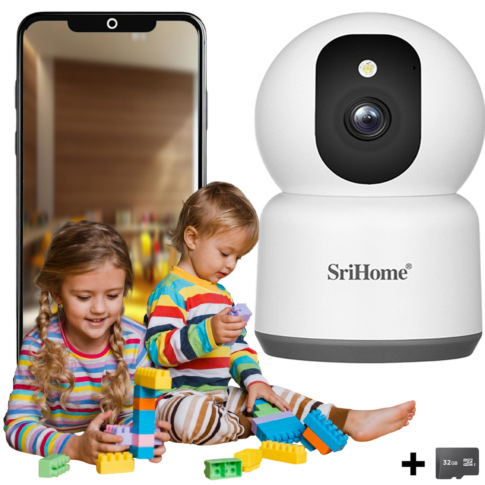 Monitor Video Bebelusi WIFI SriHome SH038, Alb Monitor Video Bebelusi WIFI SriHome SH038, Alb